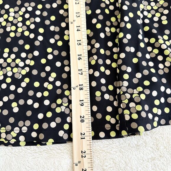 Talbots Skirt Size P/XS Black Brown Green Polka Dot Stretch Flare - Picture 3 of 6